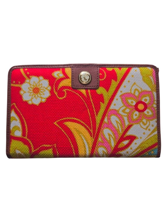 Spartina 449 Accessories - Spartina 449 Pink Paisley Floral Leather Linen Snap Wallet Cardholder Bifold